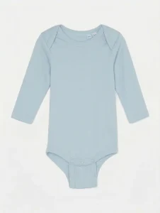 Blå babybody med långa ärmar