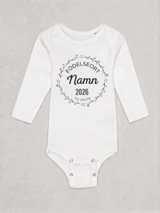Vit babybody med text
